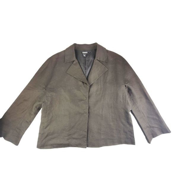 DKNY Donna Karan Y2K 100% Linen Boxy Oversize Top/Blazer - Picture 1 of 9
